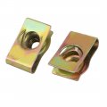 Uxcell 20pcs Spring Steel Speed Fastener U Nut Clip Brass Tone For M4 Screw Bolt Fit 3mm Thickness Panel
