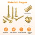 Wood Screws M4 X 12mm Slotted Round Head Copper Self-tapping Screw For Diy Woodworking Home Industry 20 Pcs