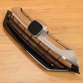 Kuafu Front Bumper Upper Grille Grill Compatible With 2017-2019 Honda Crv Cr-v Silvery Black Replacement For 71121tlaa00