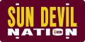 Arizona State Sun Devils Nation 11799 Sd Laser License Plate Tag University Of 