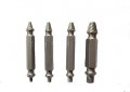 Driak 4pc Double-end Silver Hss Damaged Embedded Screw Bolt Extractor Drill Bits