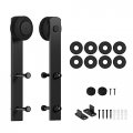 Skysen Sliding Barn Door Hardware Roller Set Black I Shape Hanger 