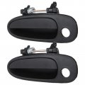 Door Handles Exterior Front Left Driver Side Replacement Fit 1993-1997 For Corolla Geo Prizm Outside Texture Black 2pcs 