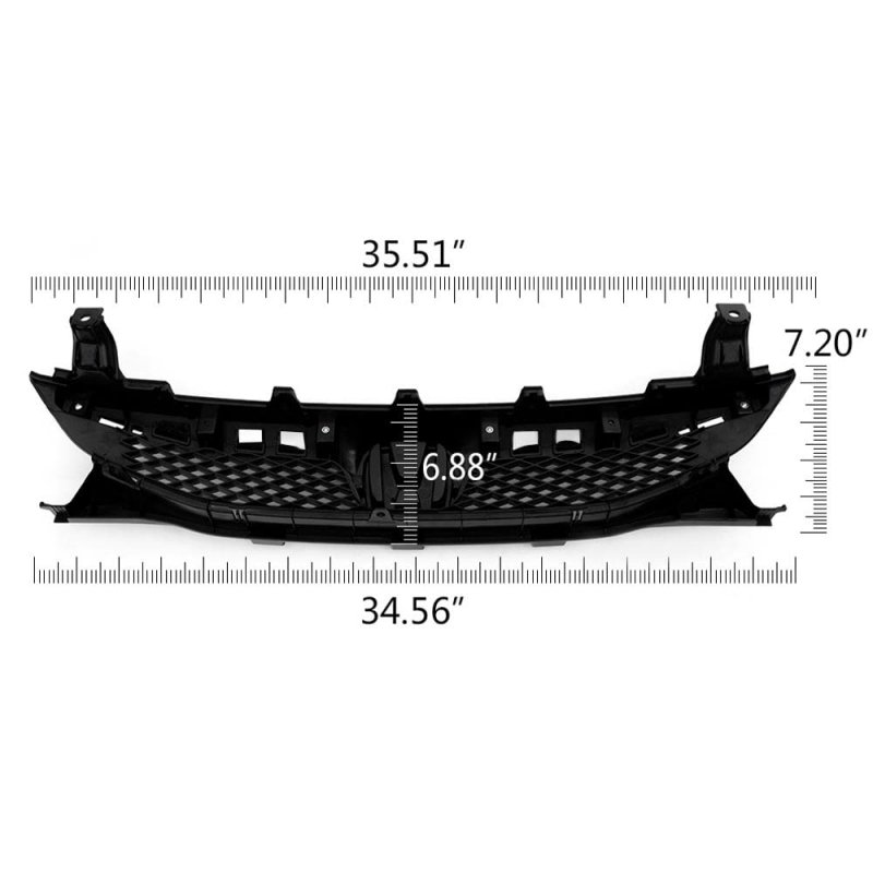 Front Bumper Upper Grille Chrome Trim For Honda Civic Sedan 4 Door 2009-2011 Insert Grill Replace Ho1200198 71121snaa50