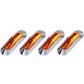 4 Pack Led Trailer Marker Lights With Chrome Bezel Amber Clearance Side Waterproof Universal Mount For Truck Rv Bus And Atv 