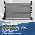 Dpi 13513 Factory Style 1-row Cooling Radiator Compatible With Fiat 500l 1 4l Tsi 2014-2019 Aluminum Core
