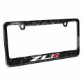 Ipick Image For Chevrolet Camaro Zl1 Logo Real Black Forged Composite Carbon Fiber License Plate Frame