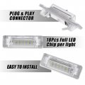 Uxcell 1pair Car Led License Plate Light Error Free White For Mercedes-benz W210 W202