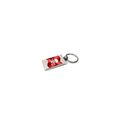 Skull Red Spun Brushed Metal Key Chain