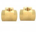 2pcs 1 X 2 Npt Female Pipe Tee Fittings Brass Barstock 3-way T-fittings 