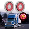 2x Side Marker Lights Red Amber16led Flange Mount Mounting Brackets Truck Trailer Rv Round Turn Tail Brake Backup Reverse 