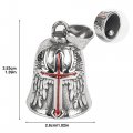 Omoojee Motorcycle Bell Cross Wing For Luck Drive Safe Bikers Riders Red Biker Accessory