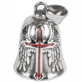 Omoojee Motorcycle Bell Cross Wing For Luck Drive Safe Bikers Riders Red Biker Accessory 