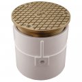 Jones Stephens Js 4 Over Pipe Fit Base Cleanout With Metal Spud 6 Nickel Bronze Round Cover Pvc C60094 