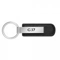 Ipick Image For Infiniti G37 Silver Metal Plate Black Pu Leather Strap Key Chain Keychain Official Licensed