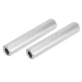 2pcs Unc 1 4 -20 Coupling Nuts 60mm Length 304 Stainless Steel Hex Rod Coupler Nut Fully Threaded Studding Connector Fasteners 