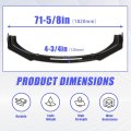 3pcs Front Bumper Lip For 2016-2021 Honda Civic 10th 4dr Sedan Spoiler Splitter Body Kit Pp Plastic Gloss Black