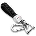 Srt-8 Logo In White Braided Rope Style Genuine Leather Chrome Hook Key Chain