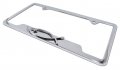 Christian Fish Cross Chrome License Plate Frame Open Version