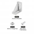 Uxcell 8set Inside Corner Bracket Gusset Kits 58x58x29mm 3060 Angle Connector For European 3030 Series Aluminum Profile Silver