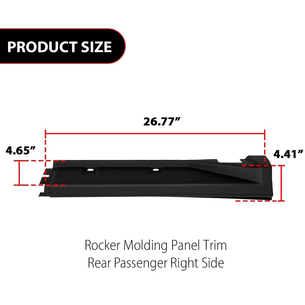 Rear Right Side Rocker Molding Panel Trim For Jeep Compass 2011-2017 5116128ac 05116128ac Black