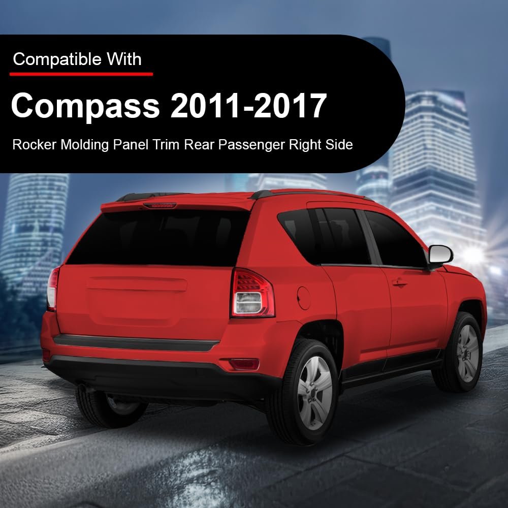 Rear Right Side Rocker Molding Panel Trim For Jeep Compass 2011-2017 5116128ac 05116128ac Black