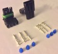 1x Female And Male Connector 3-way Weatherpack 01020101000400 W Out Wire 