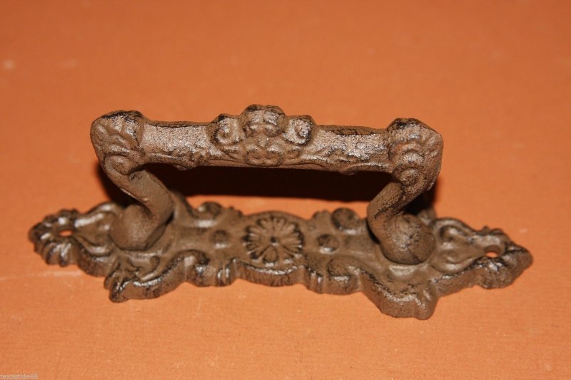 Mission Revival Kitchen Cabinet Pulls Cast Iron Style Decor Set Of 4