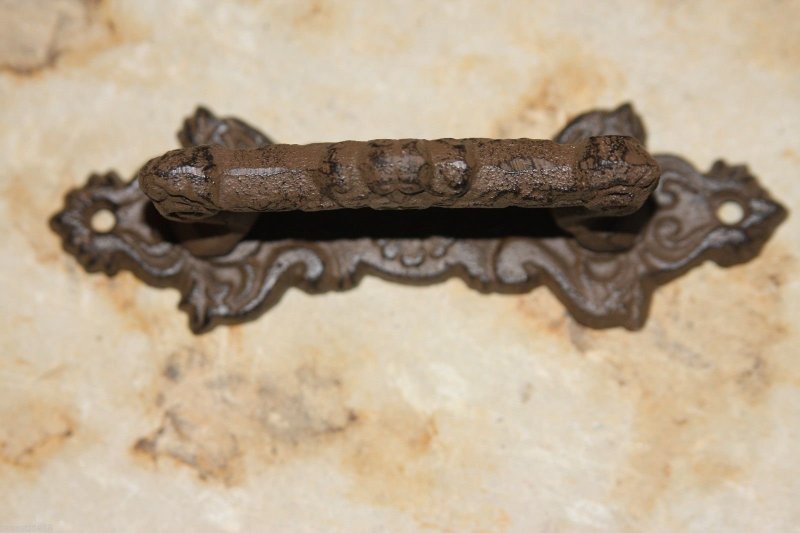 Mission Revival Kitchen Cabinet Pulls Cast Iron Style Decor Set Of 4