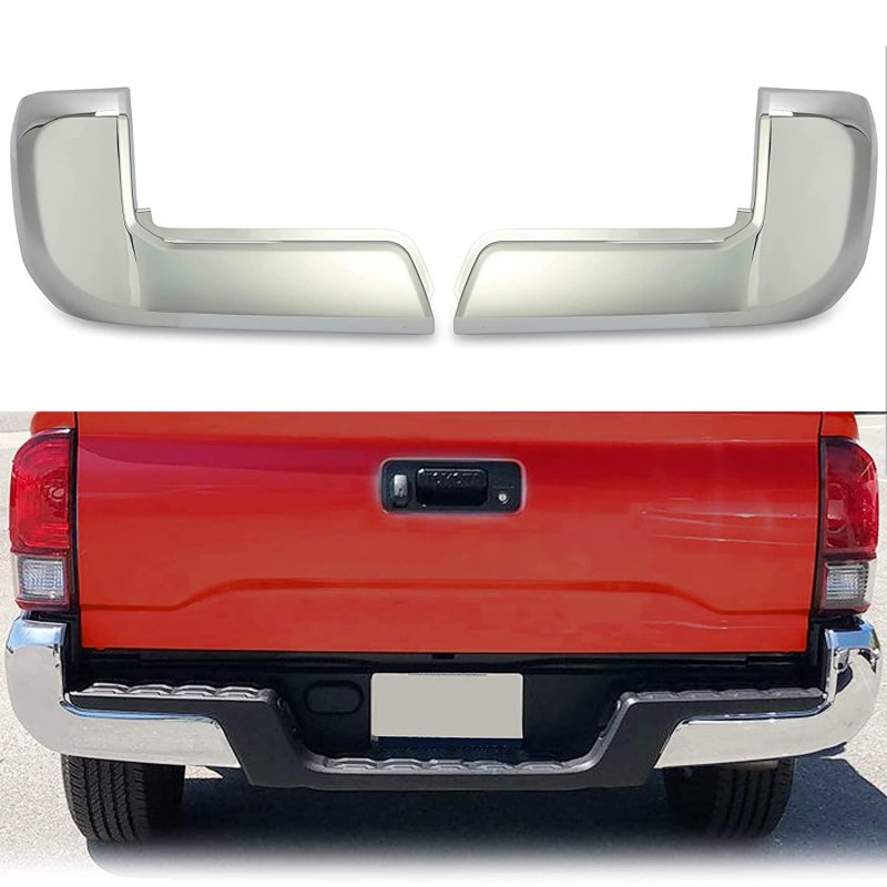 Hecasa Rear Bumper End Cap Pair Chrome For 2016-2023 Toyota Tacoma Models Without Park Assist System Replacement To1105131