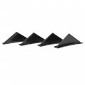 Kuafu 4pcs Universal Rear Bumper Lip Splitter Diffuser Shark Fins Spoiler Trim Covers Decoration Set Abs Plastic Black