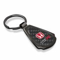 Honda Red Civic Type R Real Carbon Fiber Teardrop Keychain Gunmetal Black Metal Pendant Official Licensed 2 125 In X 1 25