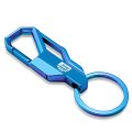 Jeep Grill Logo Metallic Blue Carabiner Style Snap Hook Metal Key Chain