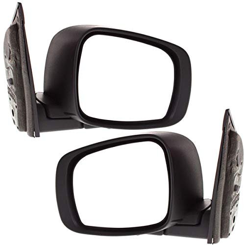 Partomotive For 08-19 Grand Caravan Rear View Mirror Manual Folding Textured Black Pair Set