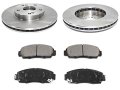 Front Semi Metallic Disc Brake Pads And Rotor Kit For 2003-2007 Honda Accord 3 0l V6 