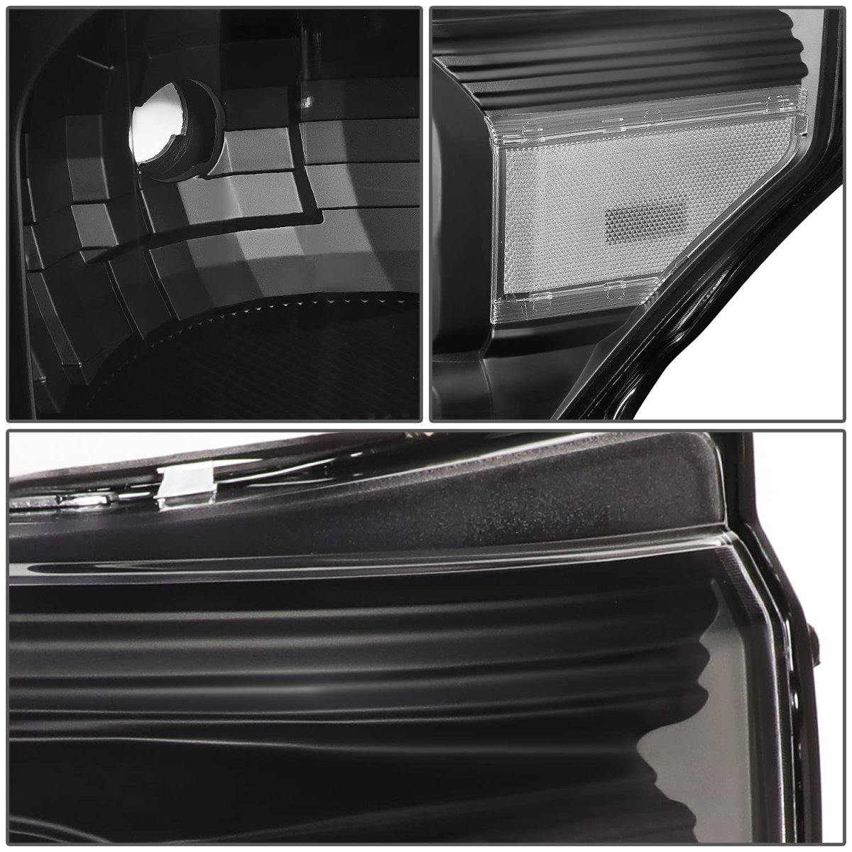 Auto Dynasty Black Housing Clear Side Headlight Tool Kit Compatible With Ford F-250 F-350 F-450 F-550 Super Duty 11-16