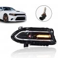 G-plus Headlights Assembly Compatible With 2015 2016 2017 2018 2019 2020 2021 Dodge Charger Bumper Headlamp Right Cleara Lensa