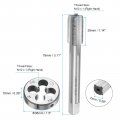 Uxcell 3pcs Metric Hand Tap And Die Set M12 X 1 Taper Plug Thread Taps Rounding Tapping Tool Kit For Thread Repair