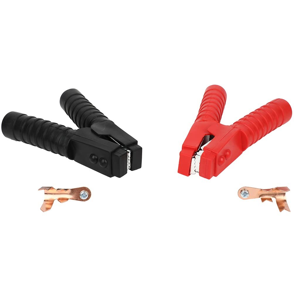 Heavy Duty Pure Copper Alligator Clips 1000a Jumper Cable Clamps For Car Auto Vehicle Boat Red And Black 2 Pcs