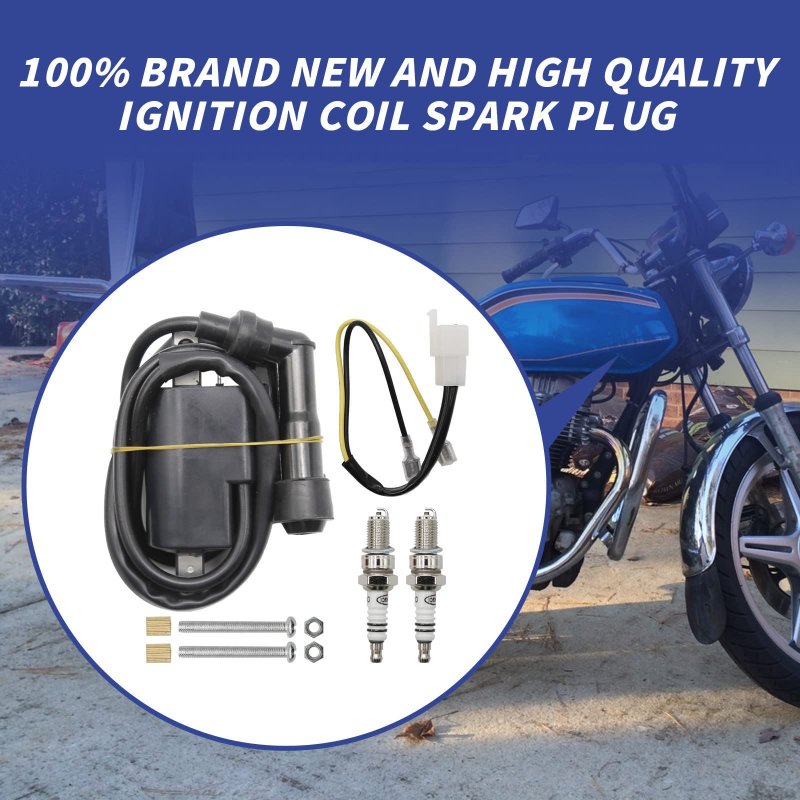 Saihisday Ignition Coil With Spark Plug Replacement For Hawk Cb400 Cb450 Nighthawk Cm400 Cm450 1979-1985 Replace 30530-413-003