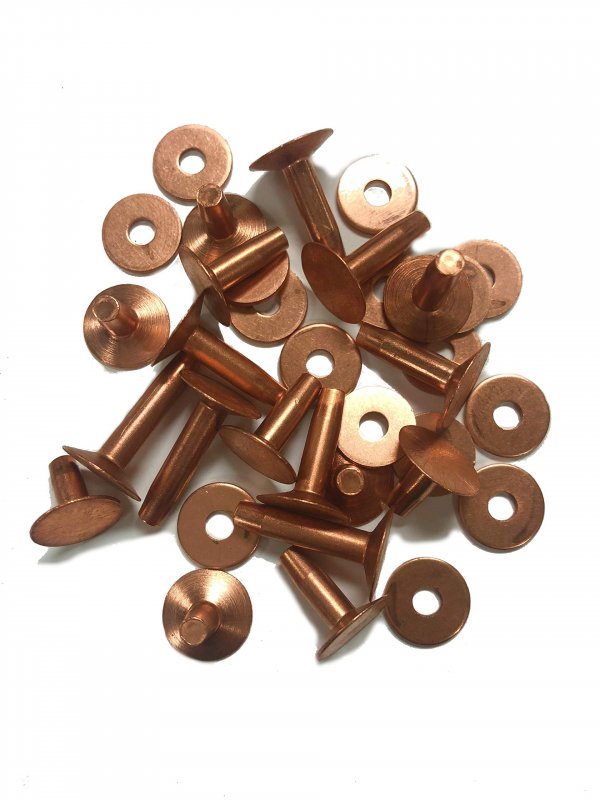 Copper Rivets And Burrs 3 4 In No 9 Size Rust Proof Heavy Duty Fasteners For Leather Crafting Belts Halters Bridles Tack Repair