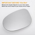 Car Rearview Left Driver Side Mirror Glass Replacement W Backing Plate Convex Heated White For Ford Ka 2008-2016