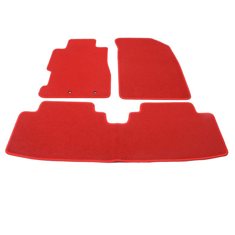 Red Nylon Floor Mats For 2001 2005 Honda Civic Front And Rear Car Liner Carpets Replacement 3 Piece Set Vehicle Specific Fit