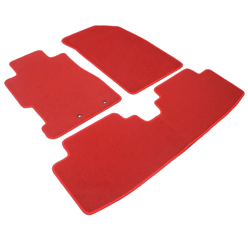 Red Nylon Floor Mats For 2001 2005 Honda Civic Front And Rear Car Liner Carpets Replacement 3 Piece Set Vehicle Specific Fit