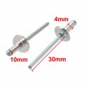 Uxcell 40 Pcs 4mm X 10mm Aluminum Open End Large Flange Blind Rivets