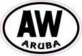 Stickertalk Oval Aw Aruba Vinyl Sticker 3 Inches By 2 