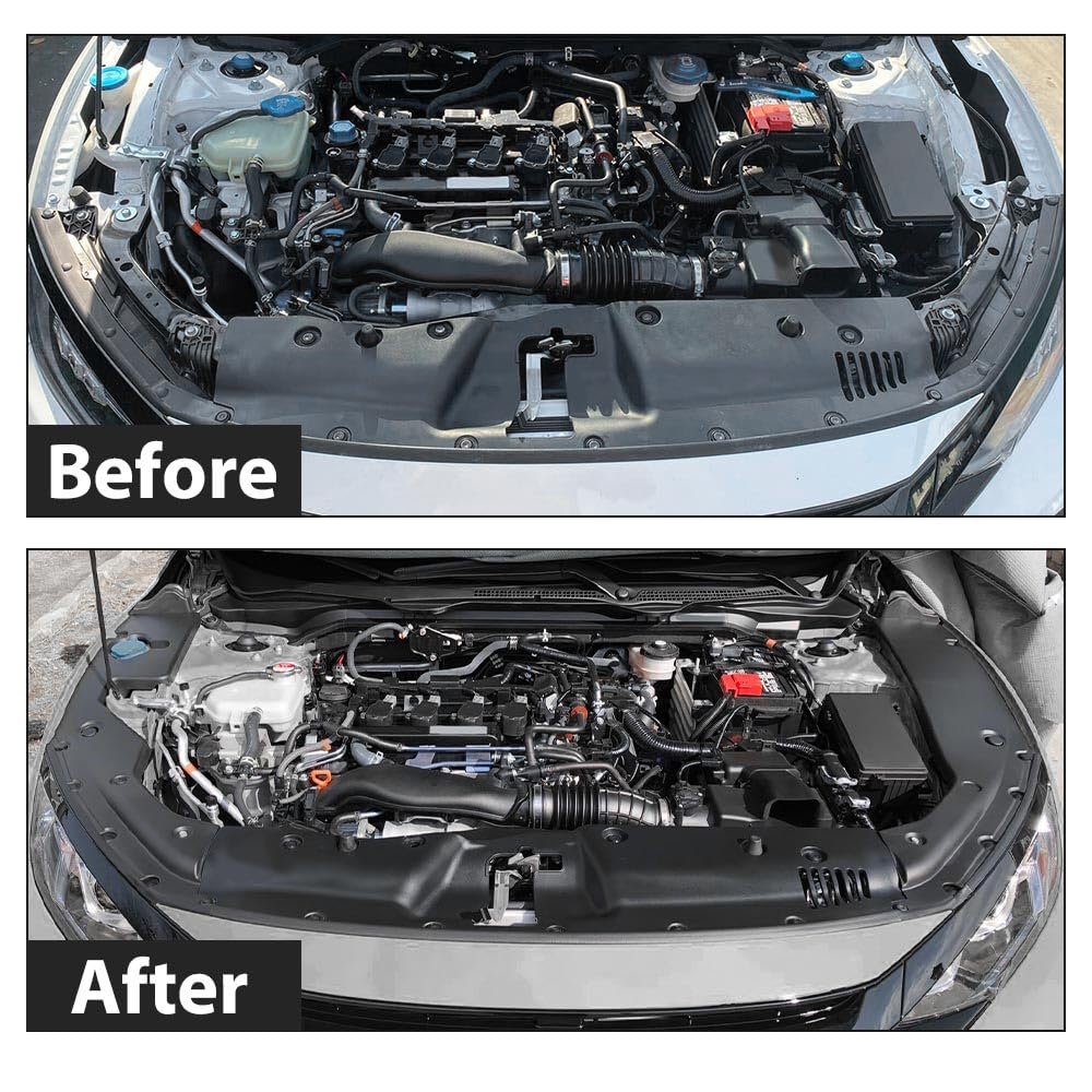 Engine Bay Side Panel Covers Left And Right For Honda Civic 2016 2017 2018 Long Version X Gen 10 Generation 2 Pcs