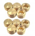 10pcs 1 4 Npt Male Brass Pipe Fitting Plug Adapter Internal Hex Socket Thread For Closing The End Of 