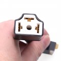 Uxcell 4pcs Black H4 Car Headlight Female To Male Adapter Ceramics Socket Connector