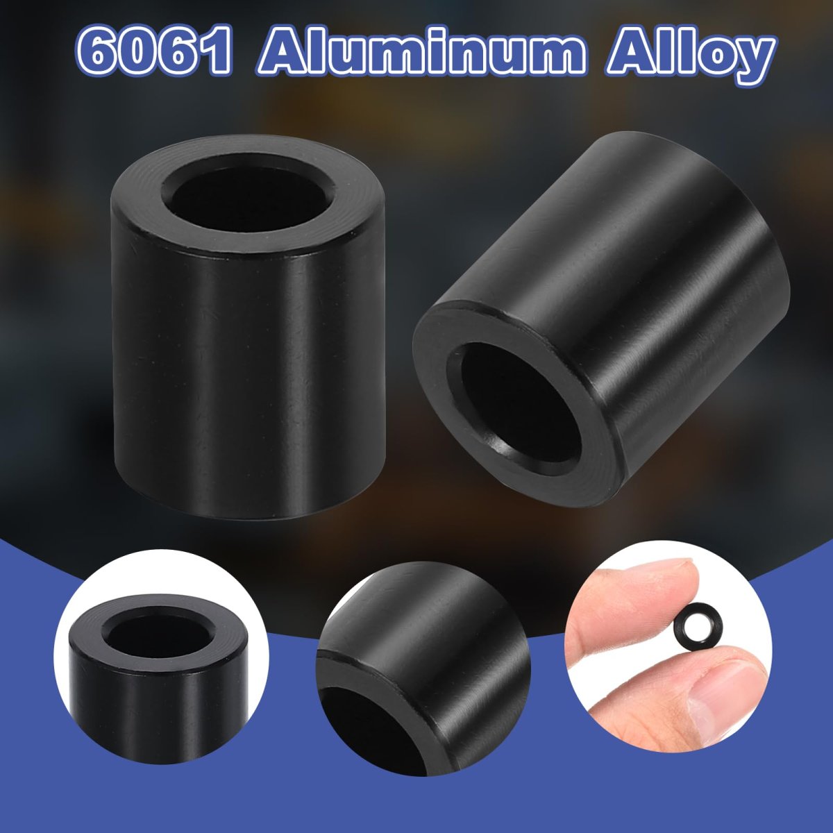16pcs Aluminum Spacers 5mm Id X 9mm Od 10mm Length Screw Standoff Bushing Plain Finish Unthreaded Metal Round Spacer For M5